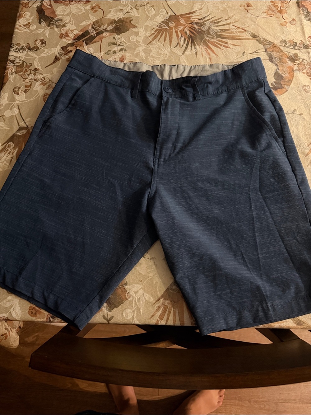 burnside Navy Flat-Front Men's Shorts